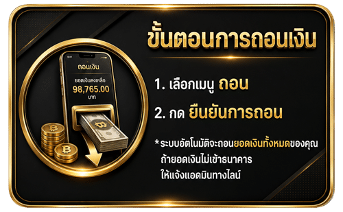 ขั้นตอนการถอนเงิน