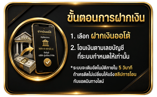 ขั้นตอนการฝากเงิน